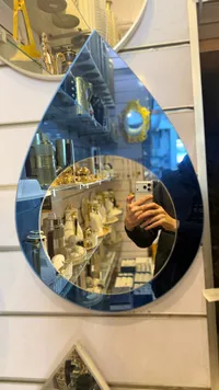 مرآة حائط قطرة ماء زرقاء