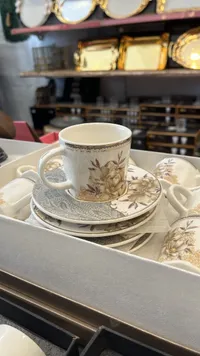 طقم فناجين قهوة بورسلين مزخرف
