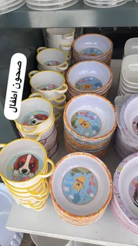 صحون طعام للأطفال برسومات كرتونية