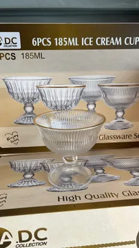 طقم أكواب آيس كريم زجاجية - دي سي كوليكشن (D.C Collection)