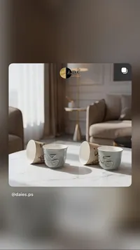 أكواب قهوة سيراميك بتصميم الخط العربي - الموزعون العرب (A.D.C)