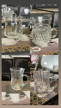 طقم أكواب شاي زجاجي فاخر (Glassware)