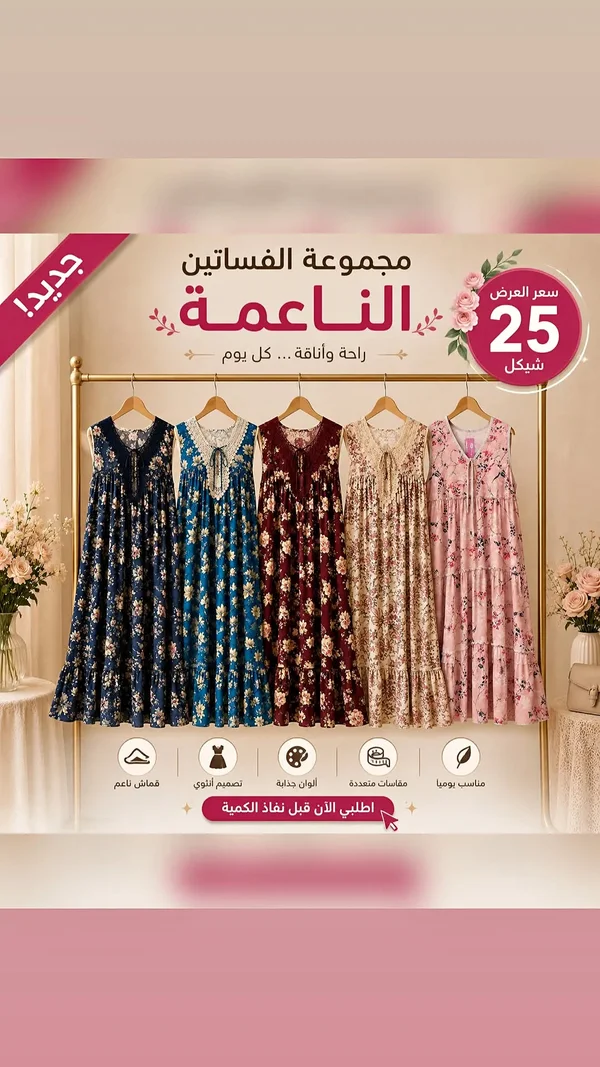 مجموعة فساتين النعمة - ملابس نسائية - سوق غزة