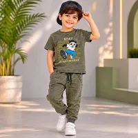 طقم ملابس أطفال مطبوع عليه باندا (Stay Cool)