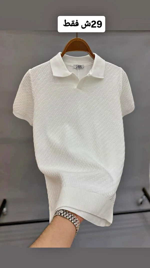 قميص بولو رجالي محبوك - زارا (Zara) - ملابس رجالية - سوق غزة