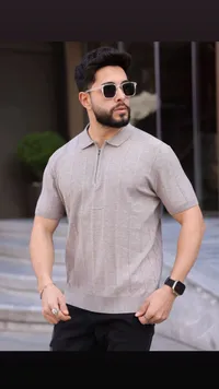 قميص بولو صيفي بنصف سحاب