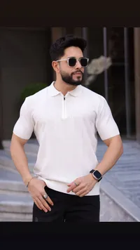 تيشيرت بولو رجالي بنصف سحاب