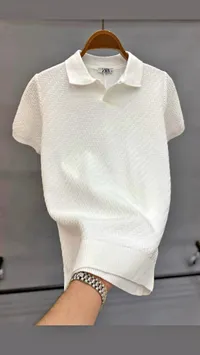 قميص بولو رجالي بنقشة محفورة - زارا (Zara)