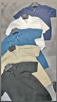قميص بولو رجالي بنصف سحاب