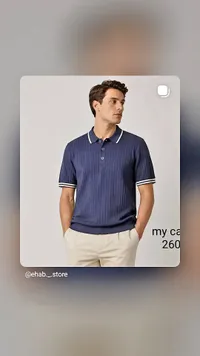 قميص بولو رجالي محبوك - ماي كاجوال (My Casual)