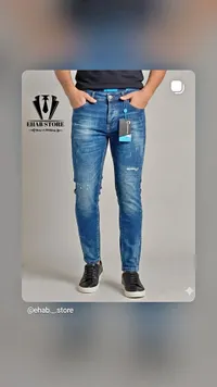 بنطال جينز رجالي أزرق - إيهاب ستور (Ehab Store)