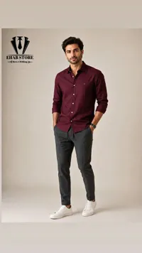 طقم قميص وبنطال رجالي عصري - إيهاب ستور (Ehab Store)