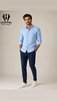 قميص رجالي أزرق - إيهاب ستور (Ehab Store)