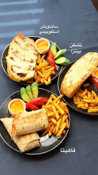 تشكيلة وجبات سريعة (ساندويتش اسكلوبيني، تشكن بيتزا، فاهيتا)