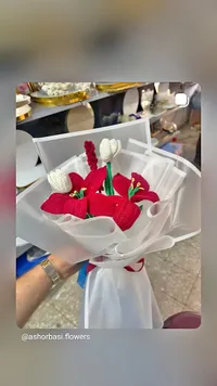 باقة زهور كروشيه يدوية - أشورباسي (Ashorbasi)
