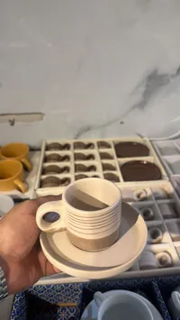 طقم فناجين قهوة سيراميك عصري