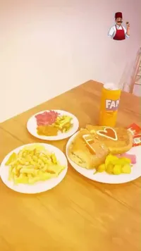 وجبة شاورما مع بطاطس ومشروب - فانتا (Fanta)
