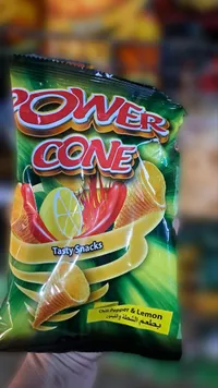 سناكس مقرمشات باور كون بطعم الشطة والليمون (Power Cone)