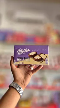 بسكويت ميني ستارز بالشوكولاتة البيضاء - ميلكا (Milka)