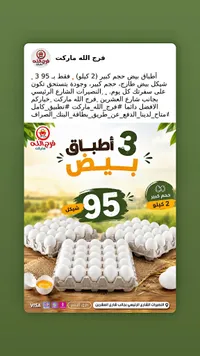 أطباق بيض حجم كبير - فرج الله ماركت - سوق غزة