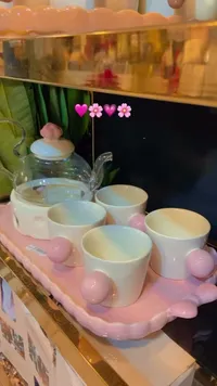 طقم أكواب شاي و إبريق (طقم هدايا)