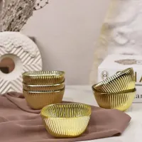 أوعية تقديم زجاجية ذهبية