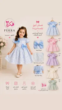 فستان أطفال بلمسة وردة - فكرة (Fekra Store23)