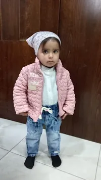 مجموعة ملابس أطفال شتوية - جاكيت وردي مع جينز وقبعة