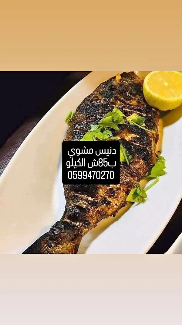 دينيس مشوي (سمك) - أسماك ومأكولات بحرية - سوق غزة