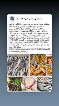 تشكيلة أسماك طازجة ومطهية - مسمكة ومطعم خبراء السمك - سوق غزة