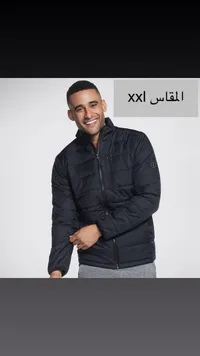 جاكيت رجالي مبطن - أسود