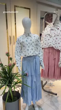 بلوزة بناتي بطبعات زهور (Green Fashion)