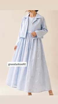 طقم فستان وسترة أطفال - Green Fashion