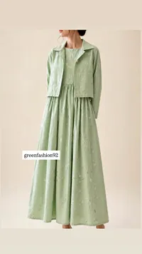 طقم فستان وسترة مطبوع - جرين فاشن (greenfashion92)