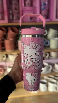 كوب حافظ للحرارة بتصميم هالو كيتي (Hello Kitty)