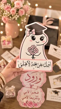 توزيعات تخرج بتصميم شخصية كرتونية