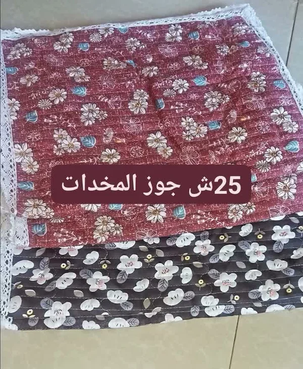 طقم أغطية مخدات مزخرفة بالدانتيل - مفروشات - سوق غزة