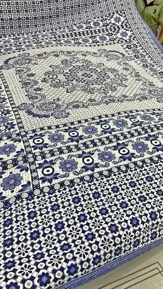 غطاء سرير قطني بنقوش زهرية كلاسيكية - مفروشات - سوق غزة
