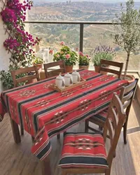 طقم مفارش طاولة وكراسي بتطريز تراثي