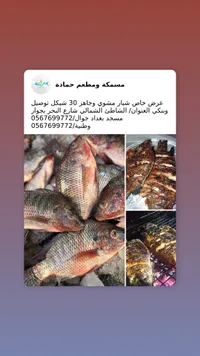 سمك شبار مشوي - مسمكة ومطعم حمادة - سوق غزة
