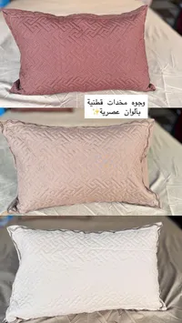 وجوه مخدات قطنية بنقشة هندسية