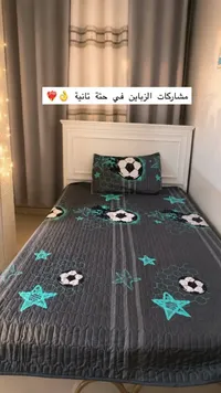 طقم غطاء سرير أطفال بنقشة كرة القدم