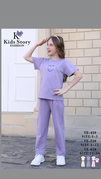 طقم ملابس صيفي بناتي - كيدز ستوري (Kids Story)