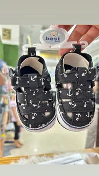صندل مواليد قماشي بنقشة المراسي - بيست بيبي (Best Baby)
