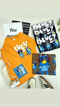 طقم ملابس أطفال شخصية بلوى (Bluey)