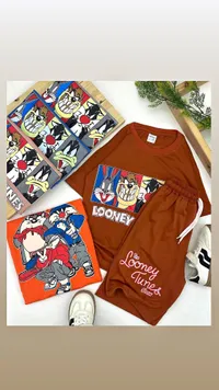طقم ملابس أطفال شخصيات كرتونية (Looney Tunes)