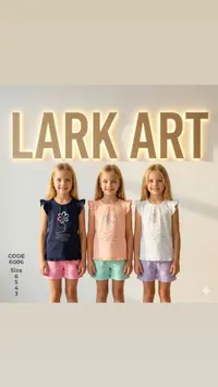 طقم ملابس صيفي للبنات - لارك آرت (Lark Art)