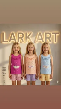 طقم ملابس صيفي للبنات - لارك آرت (Lark Art)