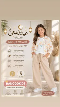طقم ملابس عيد للبنات - هنود كيدز (Hanoodkids)