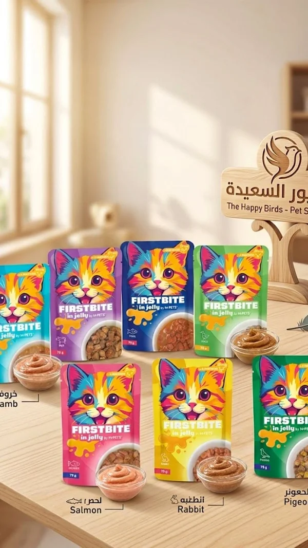 طعام قطط رطب بالجيلي - فيرست بايت من إم بيتس (M-PETS) - مواشي وأغنام - سوق غزة